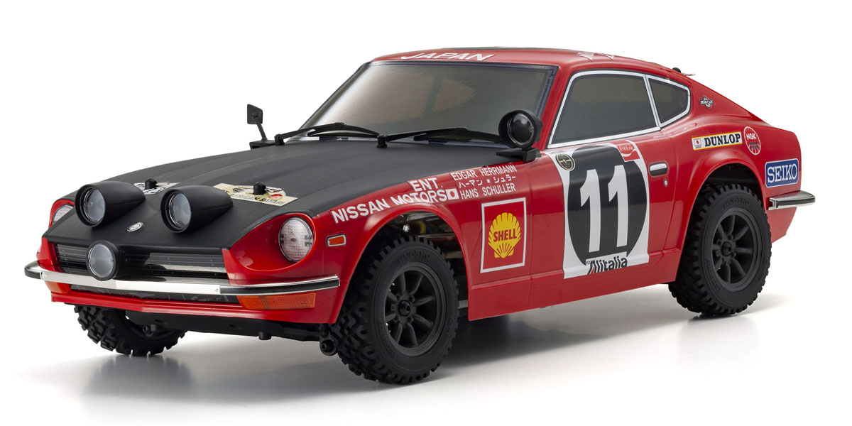 Kyosho official whole-car240Z example with optional LED lights fitted. Lighting is a separate purchase.