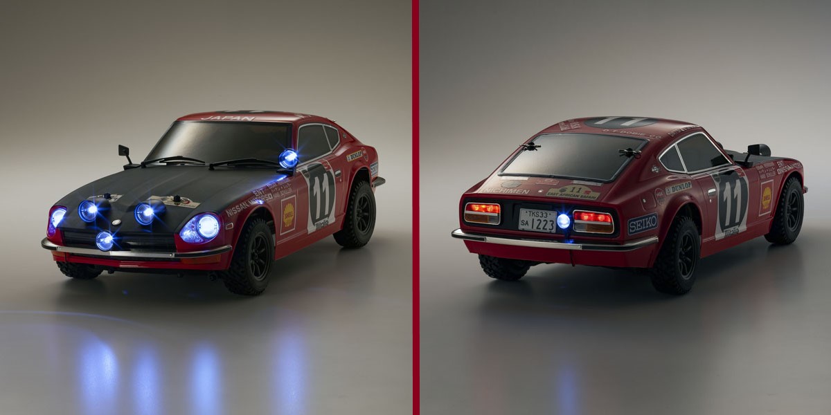 Kyosho official alternate240Z whole-car view with optional illumination; manufacturer example, not our test photograph.